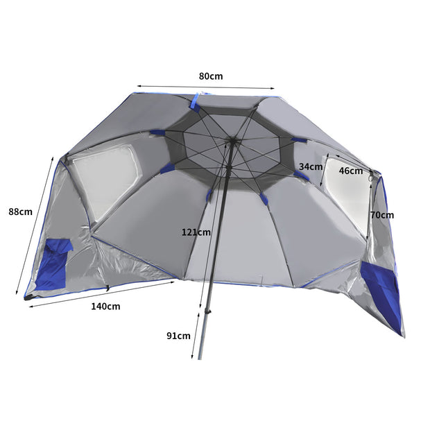 Mountview Beach Umbrella Outdoor Umbrellas Blue 2.13M-2018816743174180866
