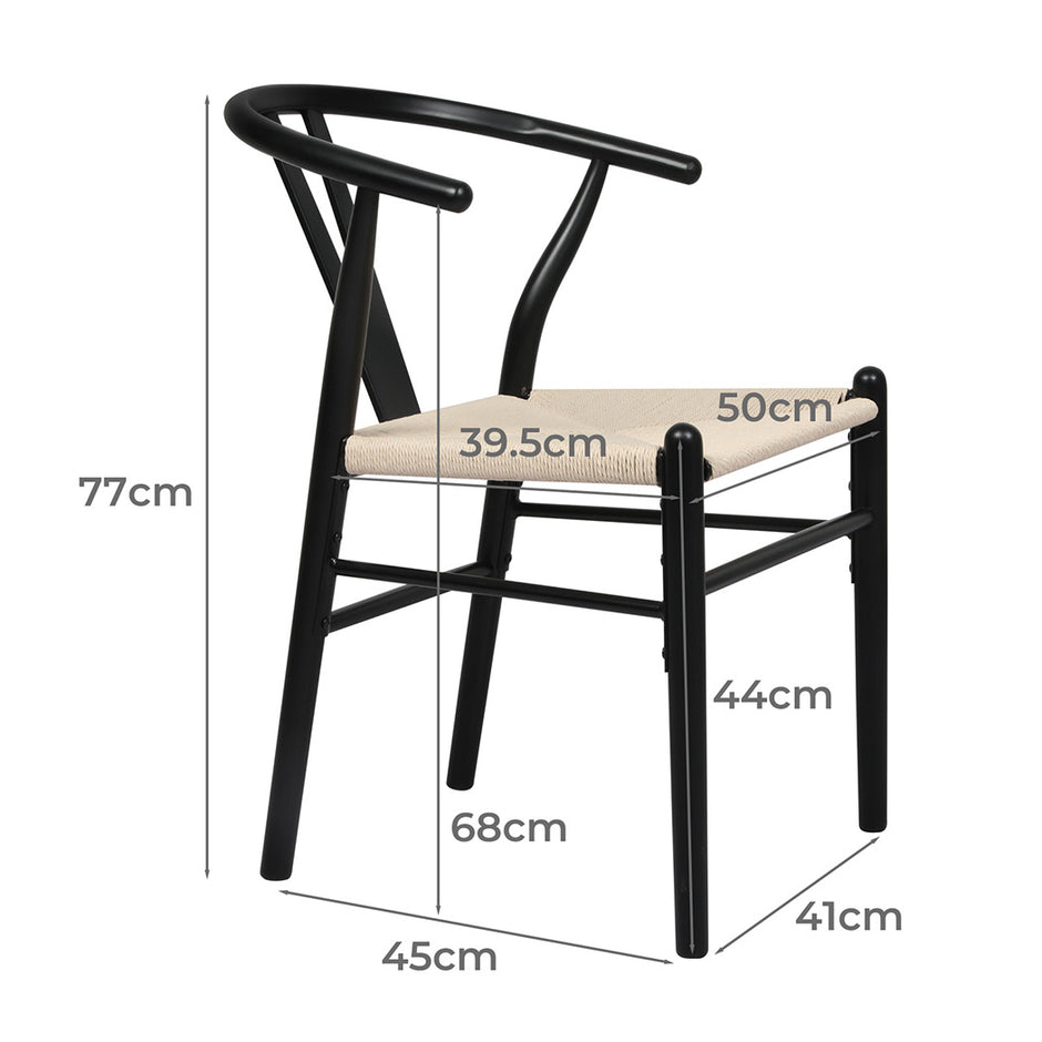 Levede 4x Dining Chairs Wooden Hans Black-2018816917736919042