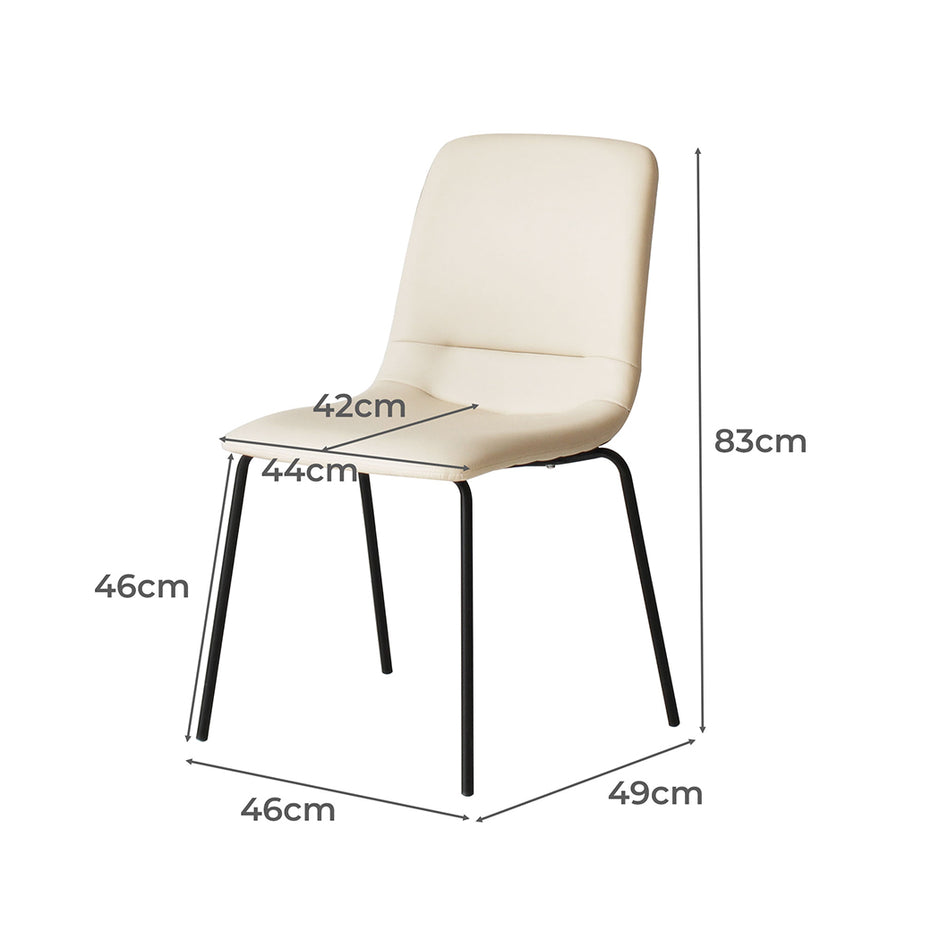 Levede Stackable Dining Chairs Kitchen Beige Set of 8-2006732727428190210