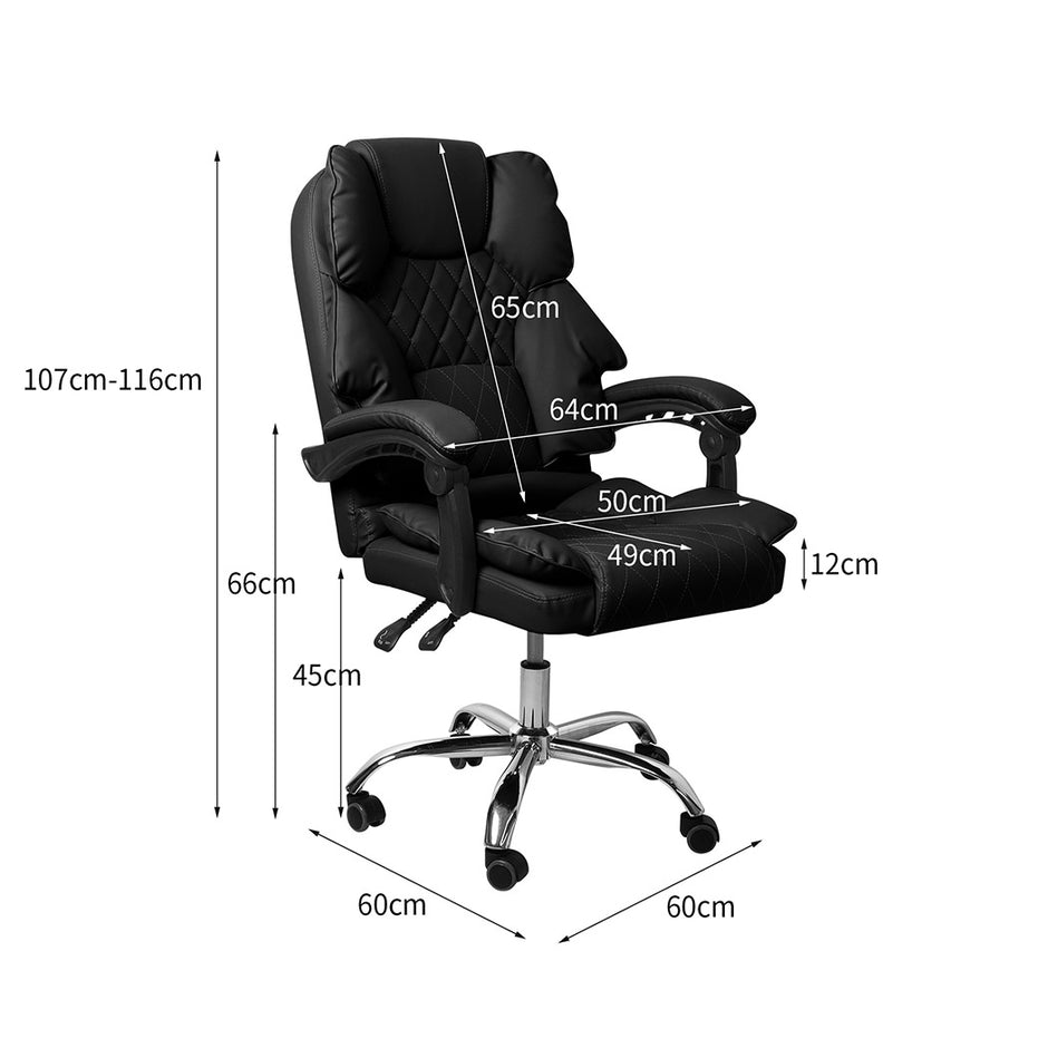 Levede Gaming Chair Office Computer Black No Footrest-2018816902662590466