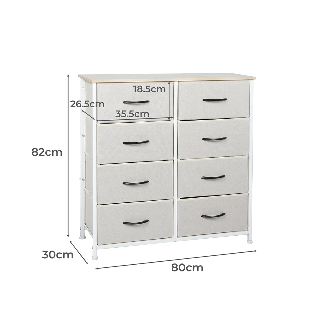 Levede Storage Cabinet Tower Chest Beige-2006733262323585026