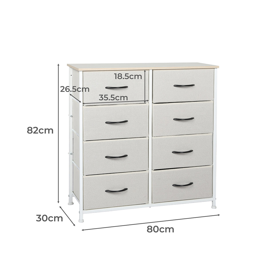 Levede Storage Cabinet Tower Chest Beige-2006733262323585026