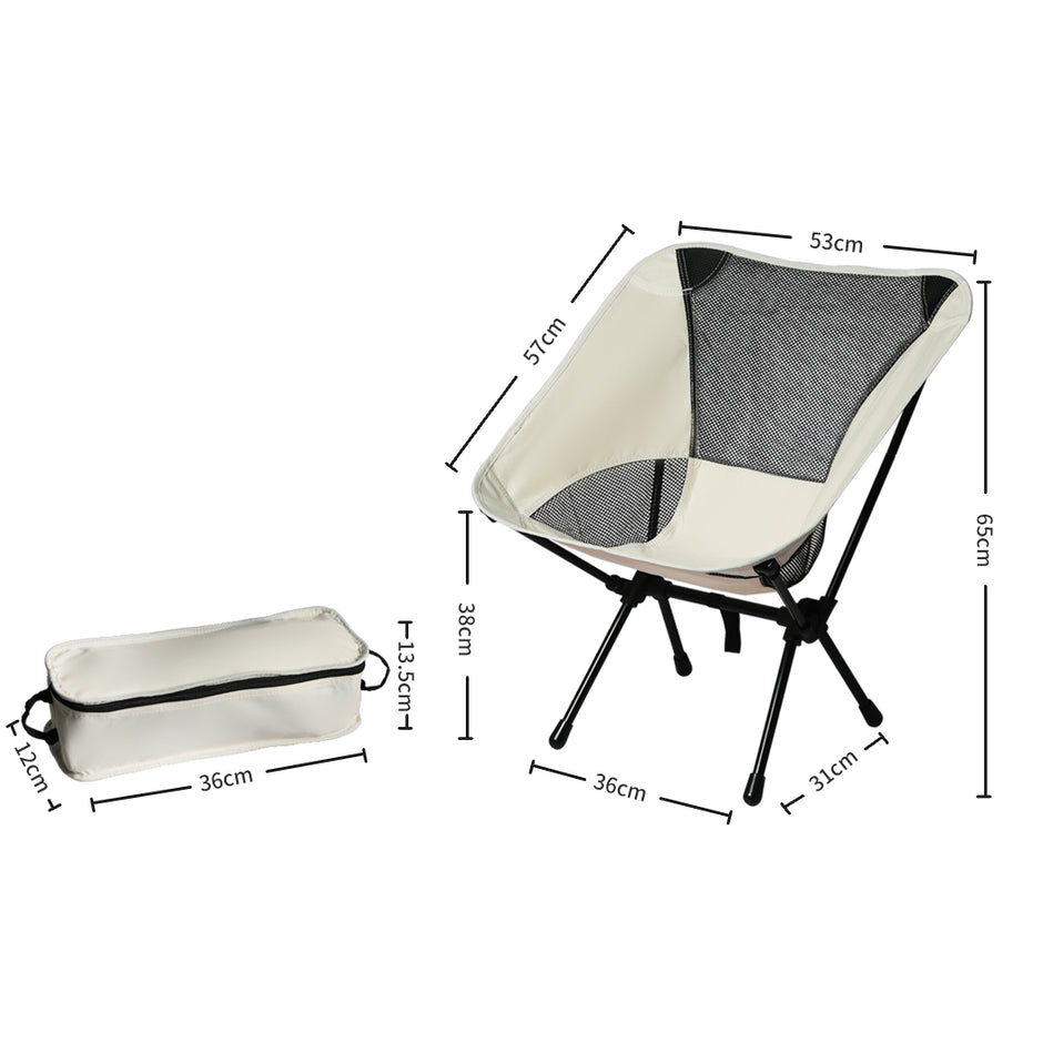 Camping Chair Folding Outdoor Portable Medium Beige-2018816643538489346