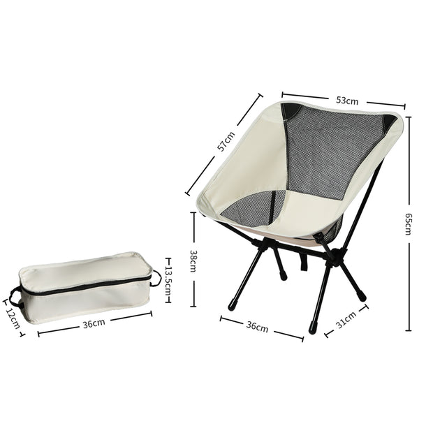 Camping Chair Folding Outdoor Portable Medium Beige-2018816643538489346
