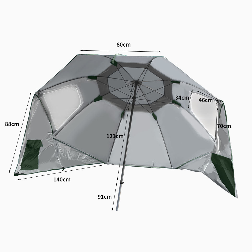 Mountview Beach Umbrella Outdoor Umbrellas Green 2.13M-2018816743358730242