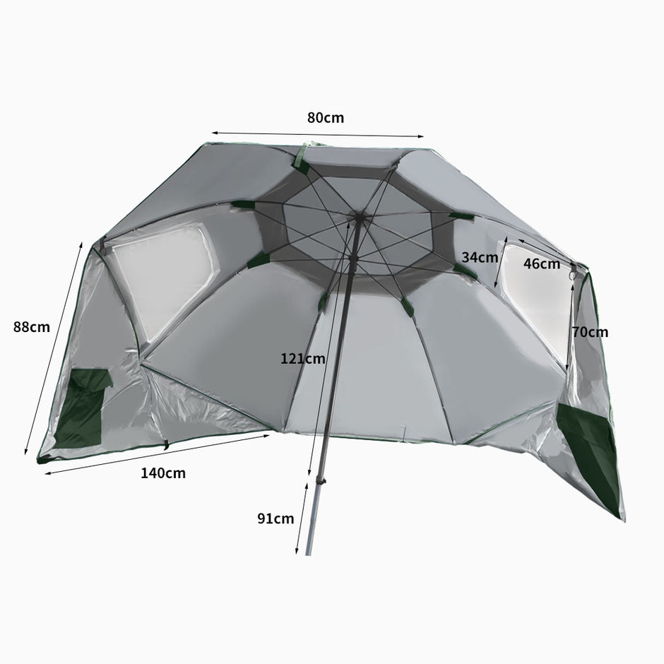 Mountview Beach Umbrella Outdoor Umbrellas Green 2.13M-2018816743358730242