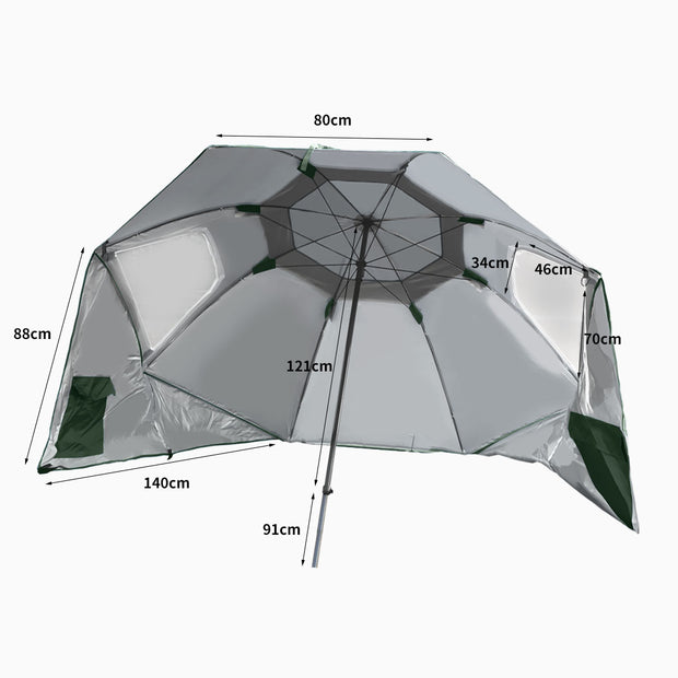 Mountview Beach Umbrella Outdoor Umbrellas Green 2.13M-2018816743358730242