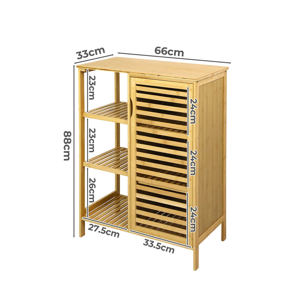 Levede  Bathroom Bamboo Storage Cabinet Natural-2006732841093828610