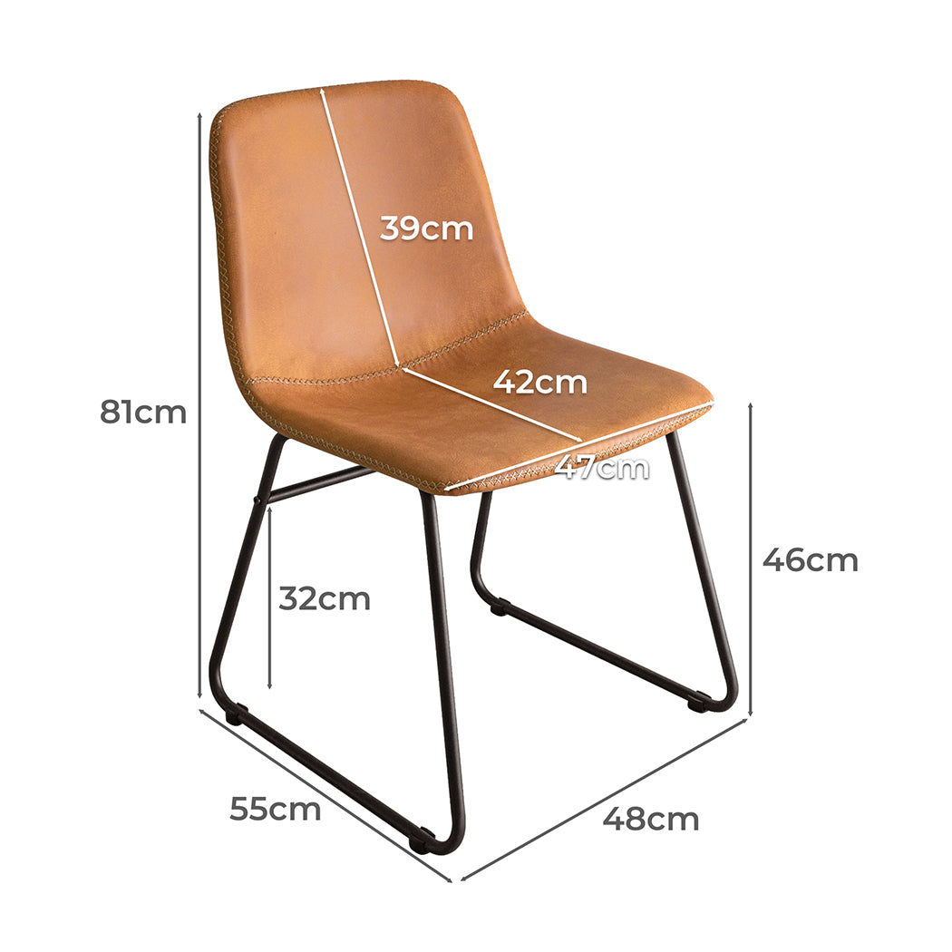 Levede 2x Dining Chairs Kitchen Table Brown-2018816887588261890