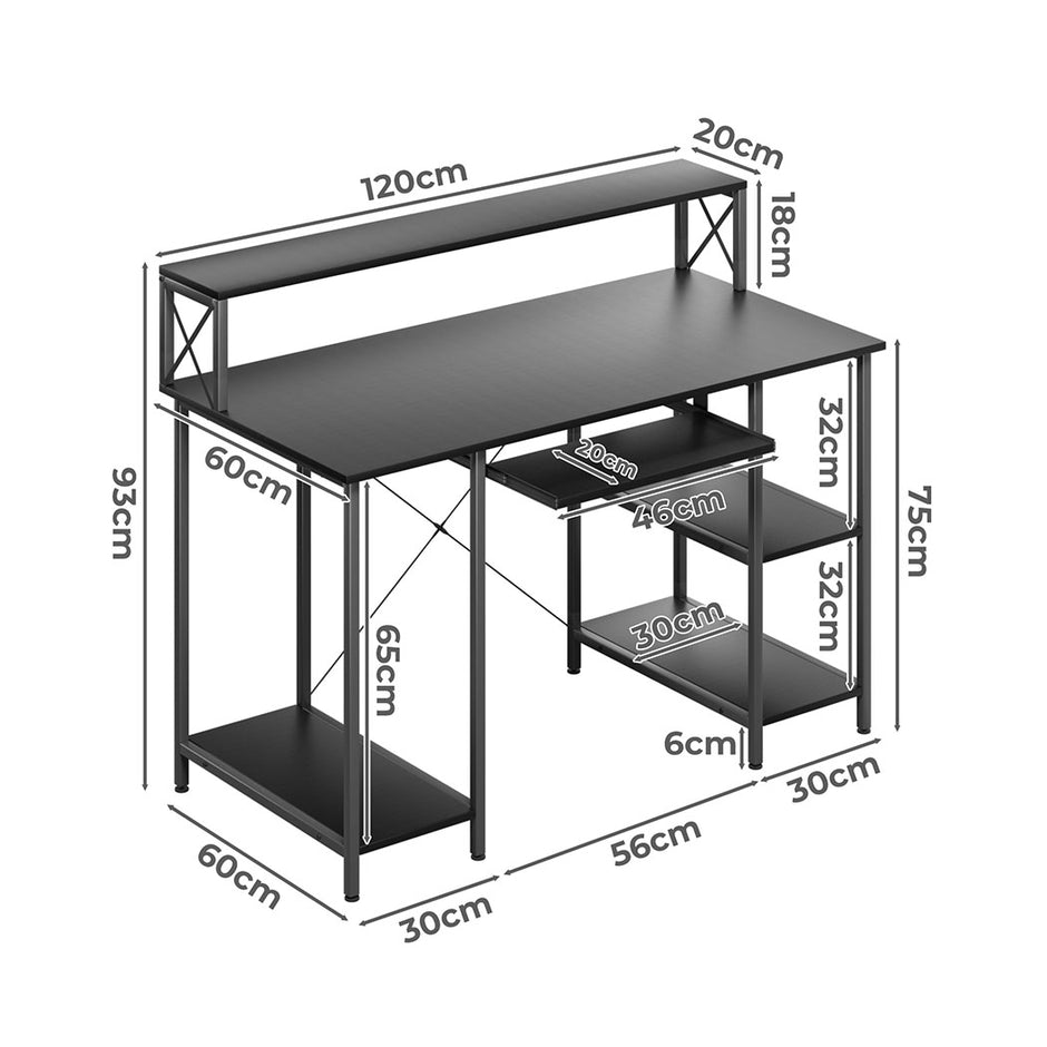 Levede Office Gaming Computer Desk Black-2006732839537741826
