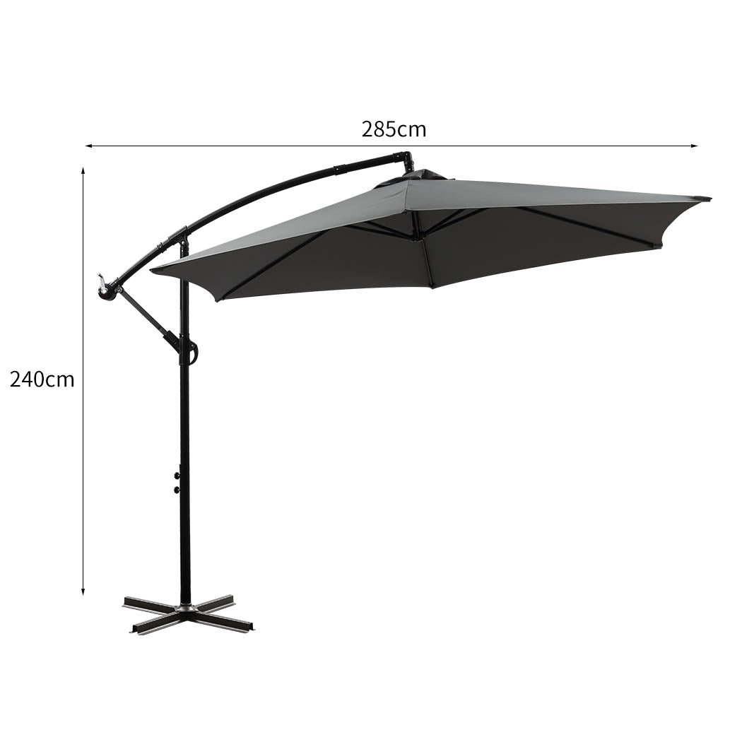 Mountview 3M Outdoor Umbrella Cantilever Grey Without Base-2018816876225892354