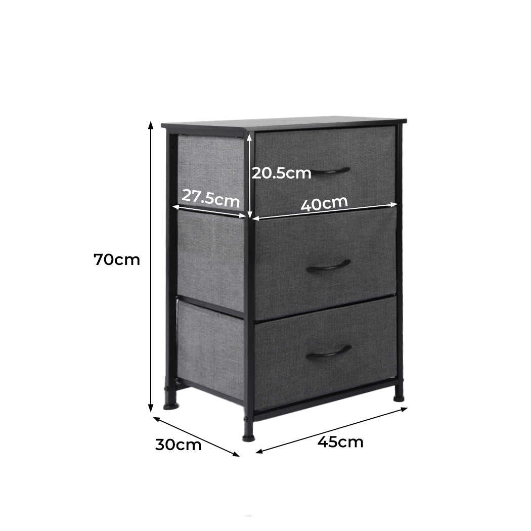 Levede Storage Cabinet Tower Chest Dark Grey-2006733263565099010