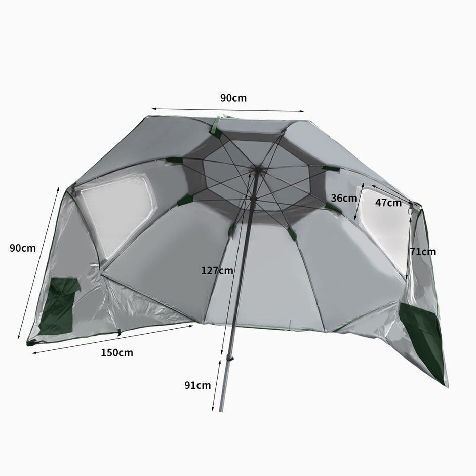 Mountview Beach Umbrella Outdoor Umbrellas Green 2.33M-2018816736517820418