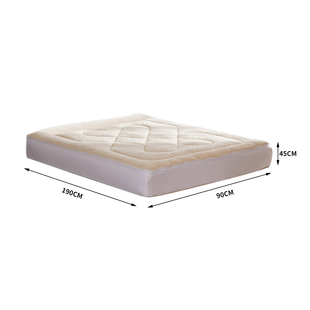 DreamZ Mattress Topper 100% Wool Underlay Single-2018816782927794178