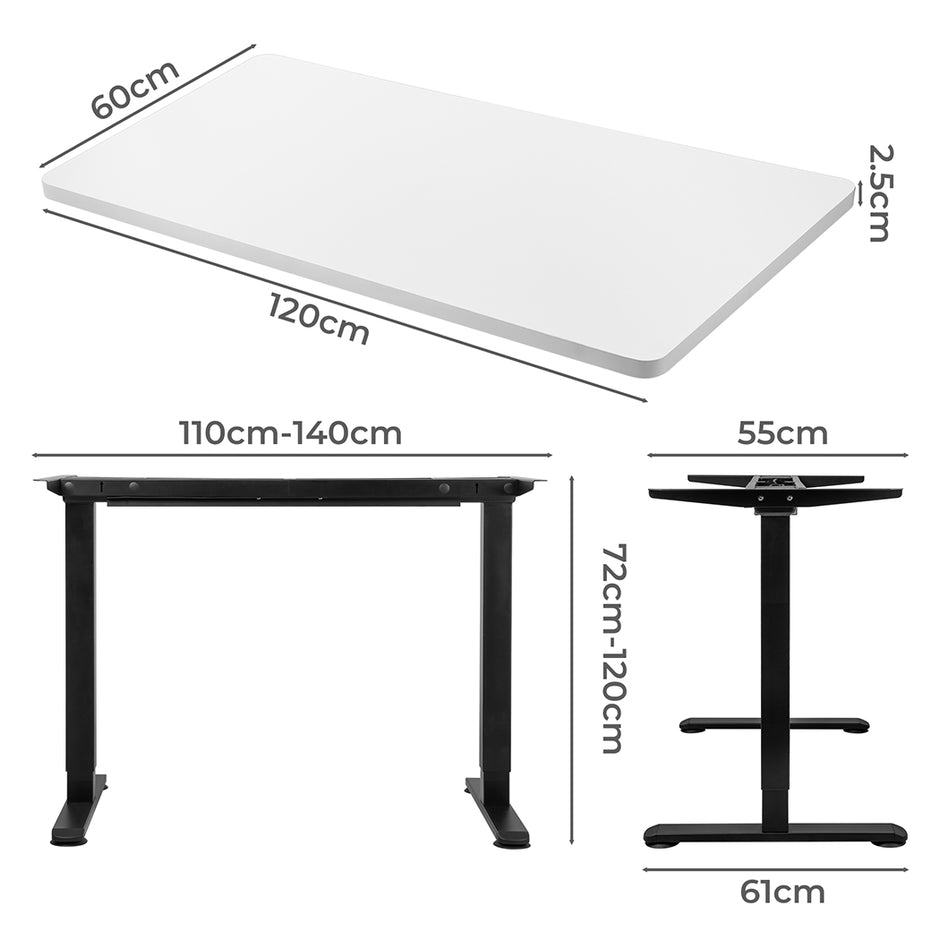 Levede Motorised Standing Desk Adjustable 120cm White 800x 1.5MM-2006733290819686402