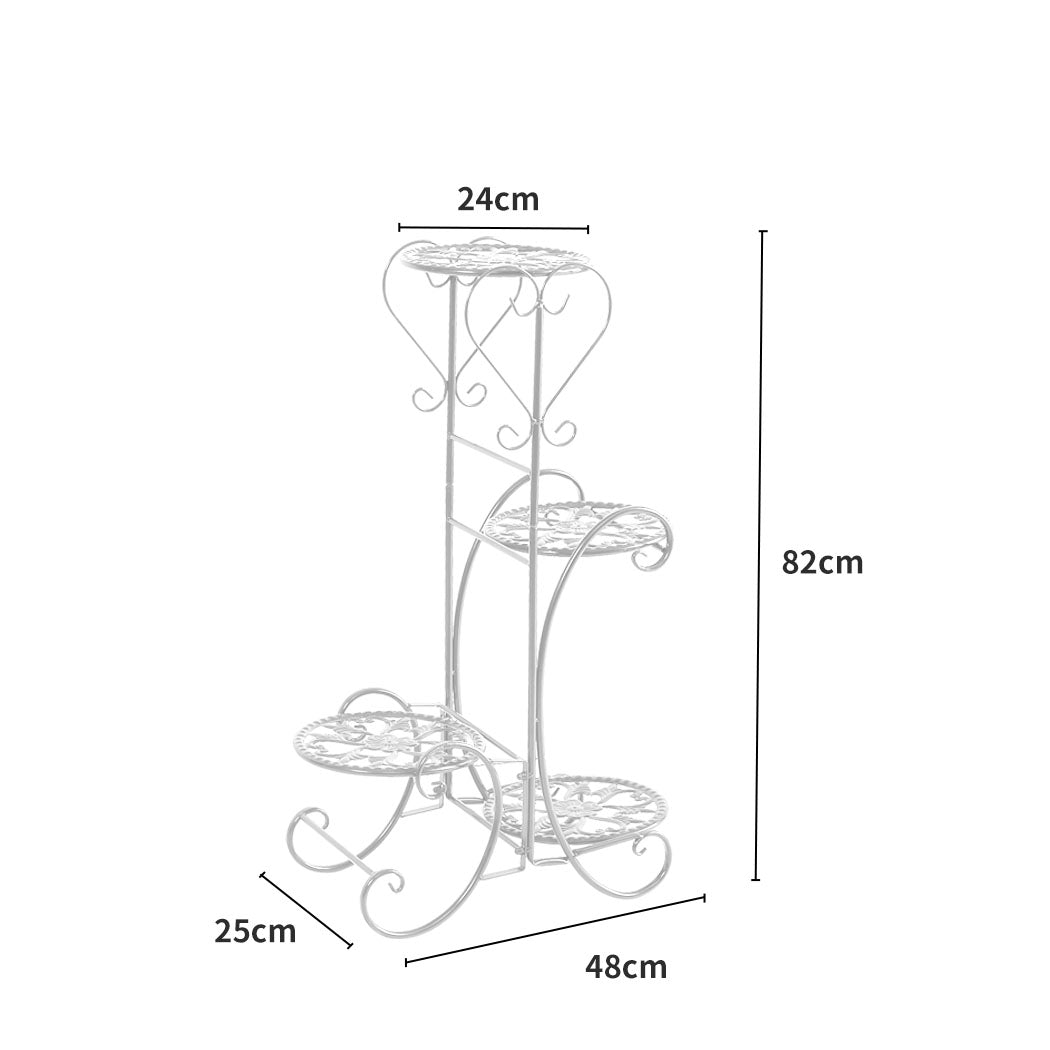 Levede Plant Stand Outdoor Indoor Metal White-2006732928452792322