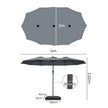 Centra 4M Double-sided Patio Umbrella Outdoor Umbrella Base Stand Grey-2018816836216426498