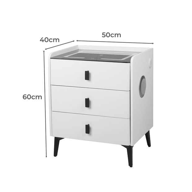 Levede Bedside Table LED Lights Drawers Storage-2006732842519891970