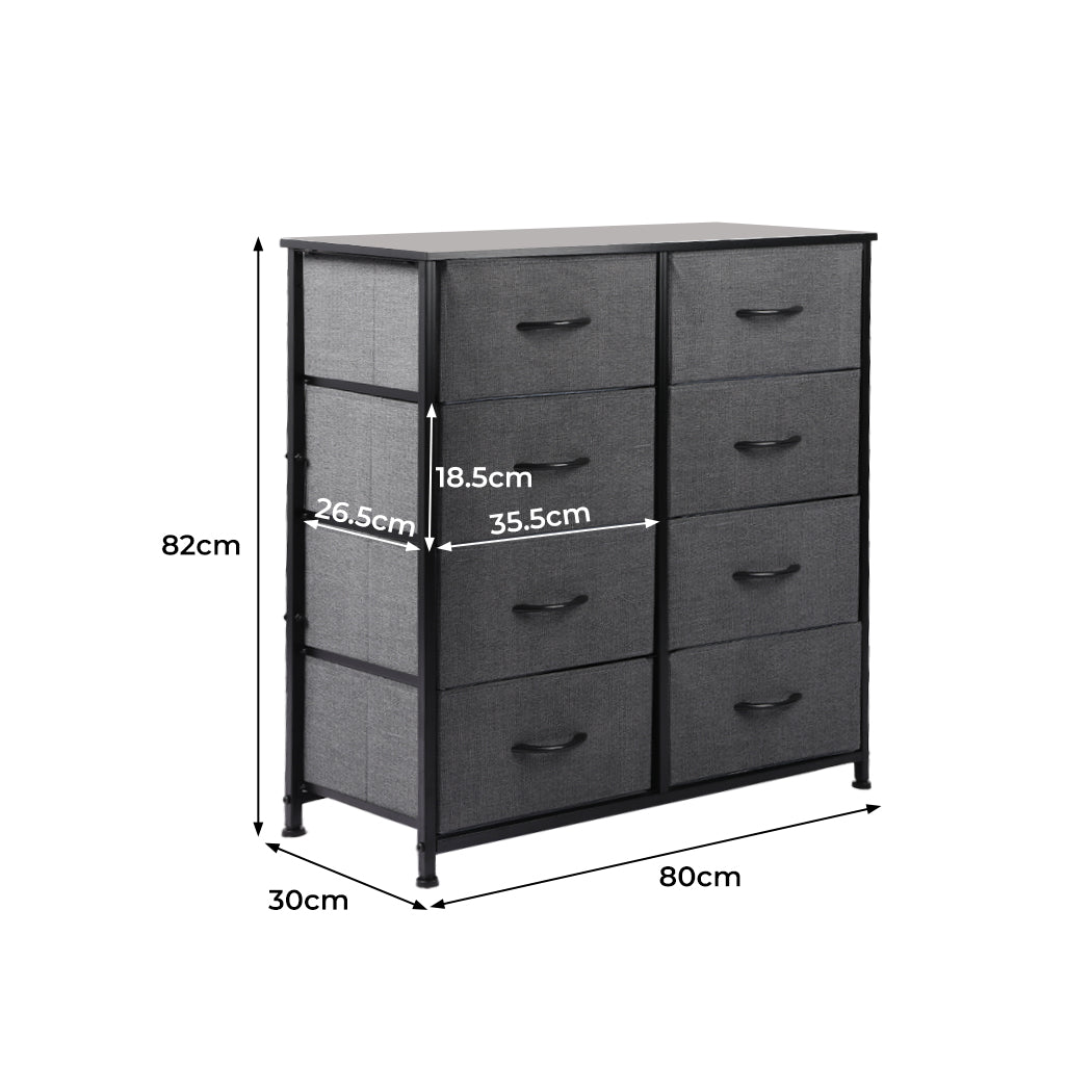 Levede Storage Cabinet Tower Chest Dark Grey-2018816882634788866