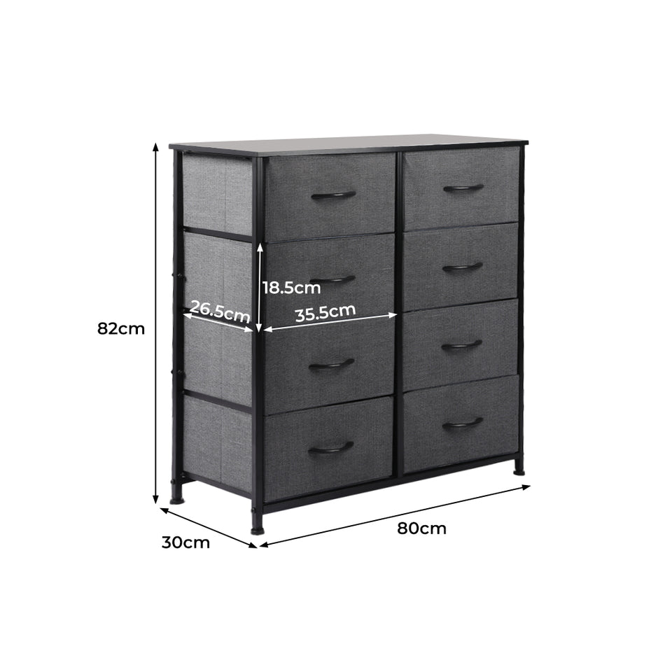 Levede Storage Cabinet Tower Chest Dark Grey-2018816882634788866