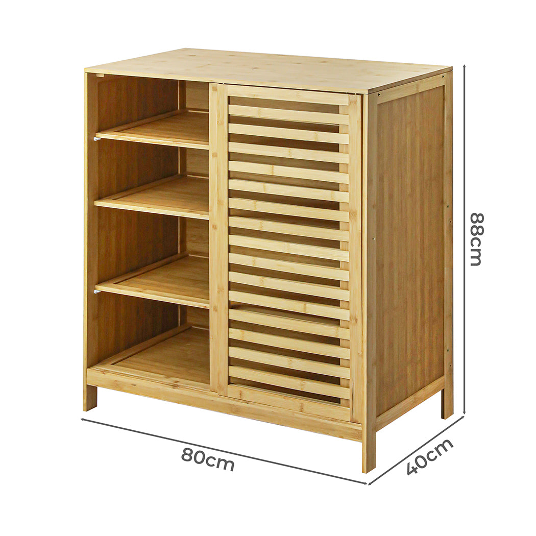 Levede Bamboo Storage Cabinet Freestanding Natural-2018816867677900802