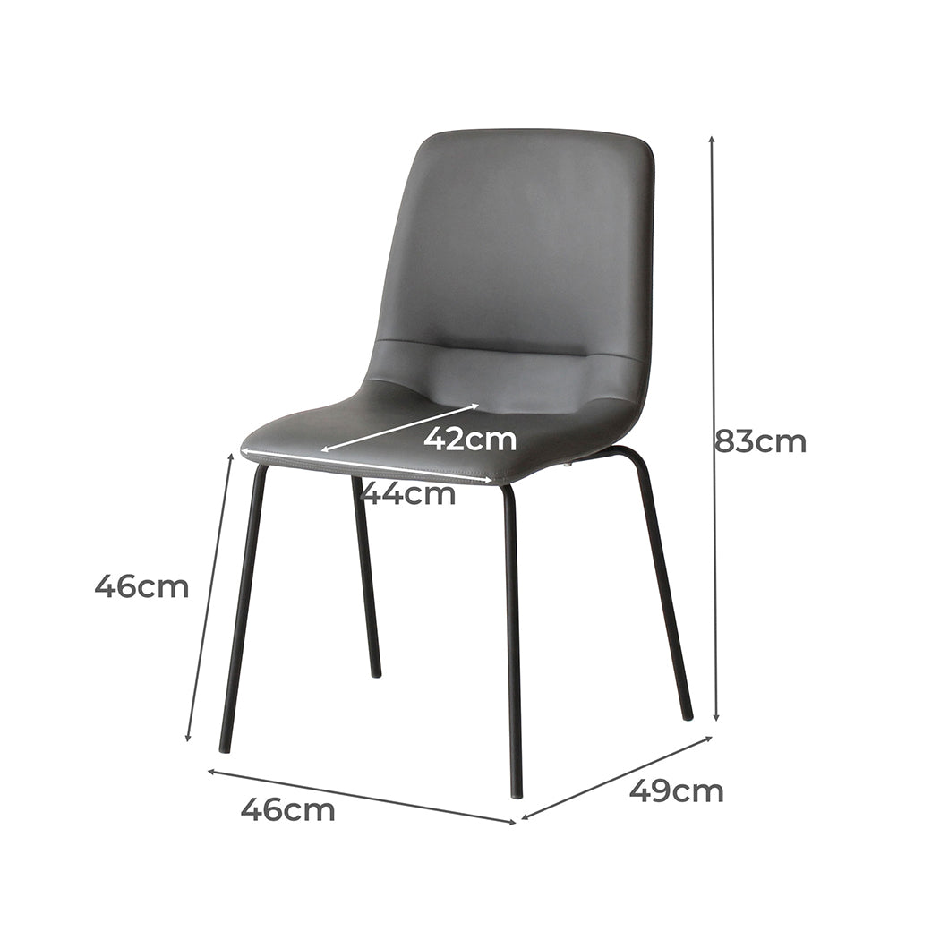 Levede Stackable Dining Chairs Kitchen Grey-2006733271748186114