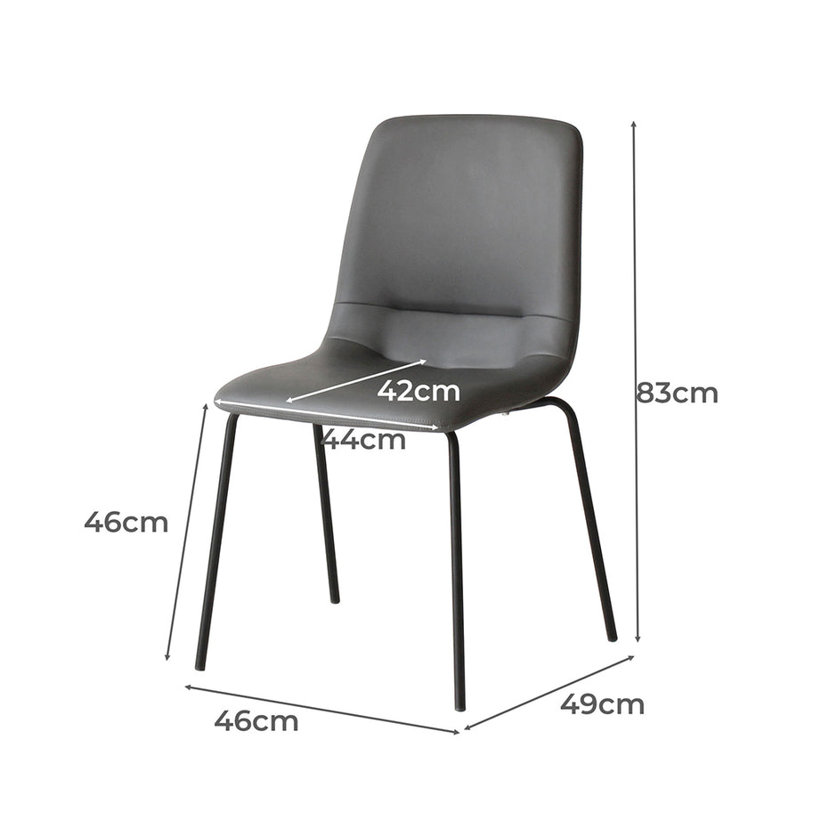 Levede Stackable Dining Chairs Kitchen Grey-2006733271748186114