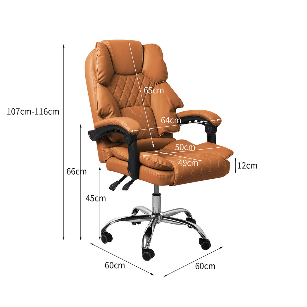 Levede Gaming Chair Office Computer Brown No Footrest-2018816904789102594