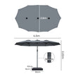 Centra 4.5M Double-sided Patio Umbrella Outdoor Umbrella Base Stand Grey-2018816843556458498