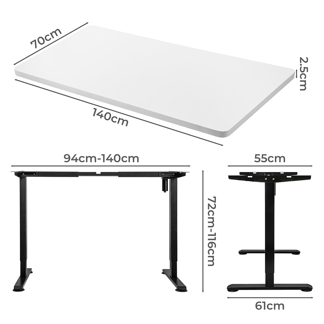 Levede Motorised Standing Desk Adjustable 140cm White 1000x 1MM-2018816933687857154