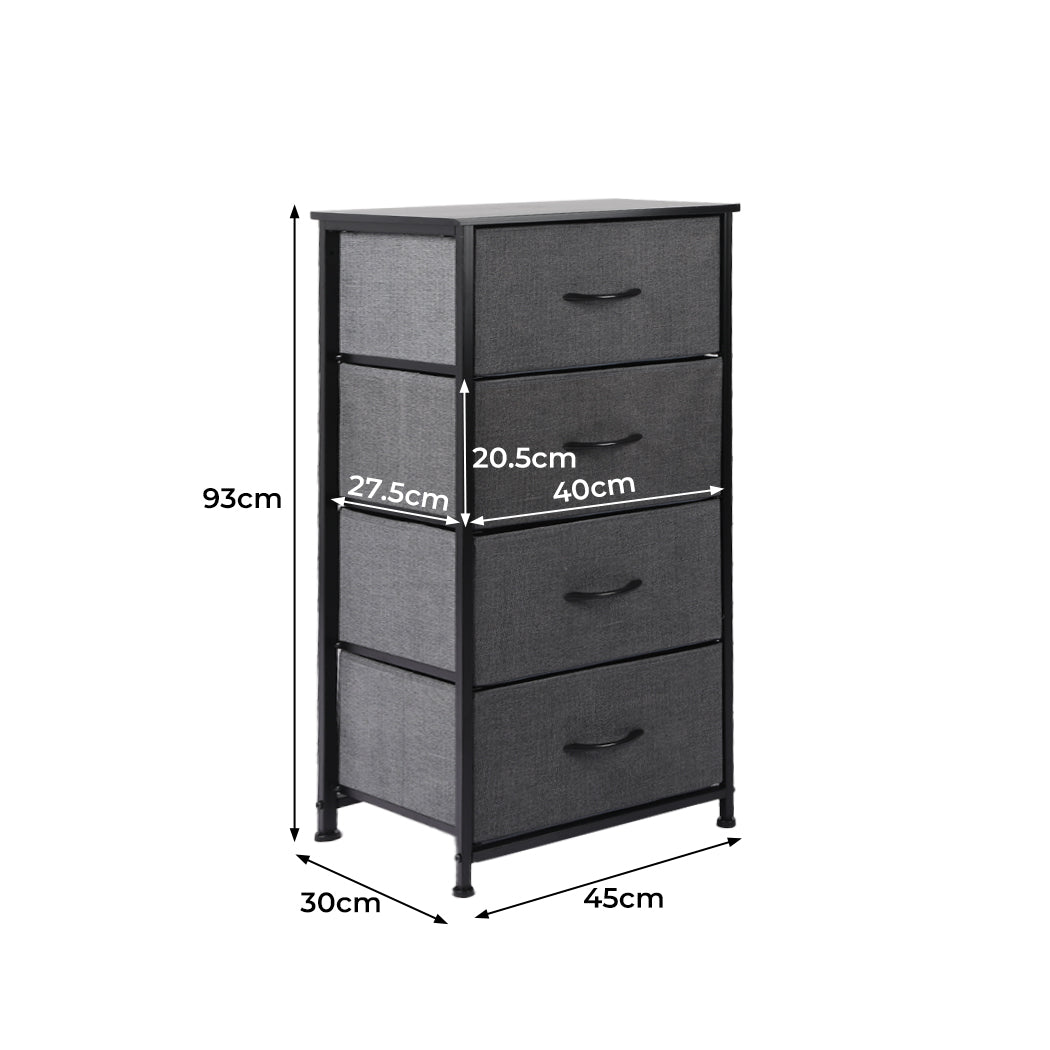 Levede Storage Cabinet Tower Chest Dark Grey-2018816826695356418