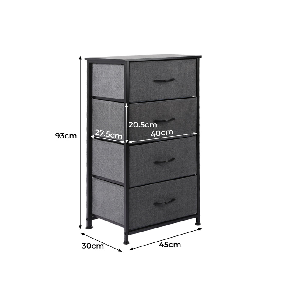 Levede Storage Cabinet Tower Chest Dark Grey-2018816826695356418