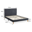 Levede Fabric Bed Frame Double Mattress Grey-2006733223580798978