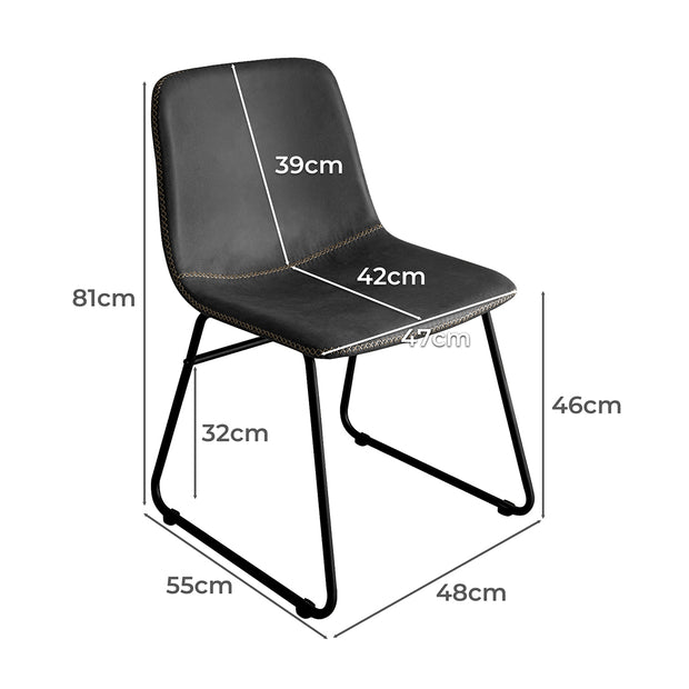 Levede 2x Dining Chairs Kitchen Table Black-2006733277083340802