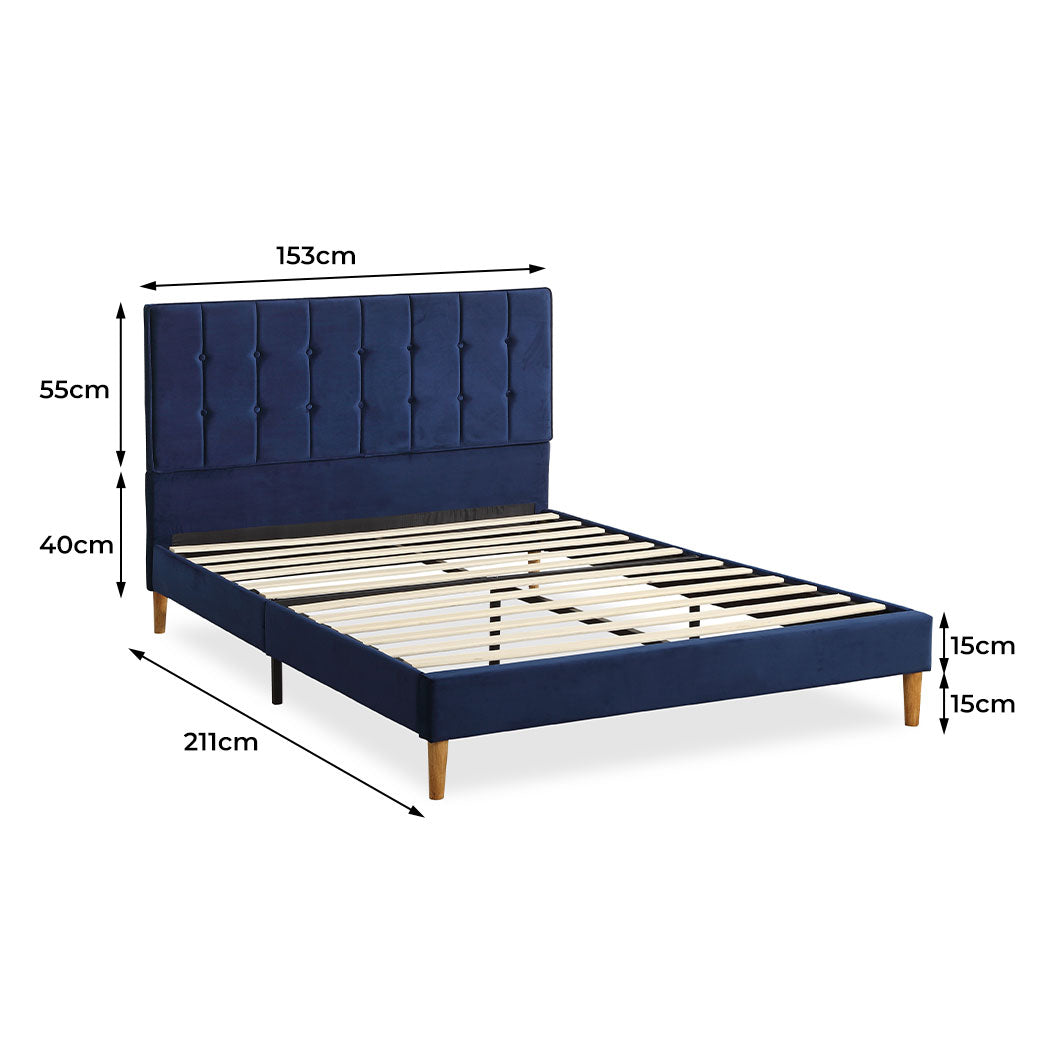 Levede Bed Frame Queen Size Mattress Blue-2006733223769542658