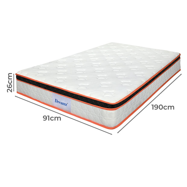 Dreamz 7 Zone Pocket Spring Mattress Medium Firm Single-2006733417160511490