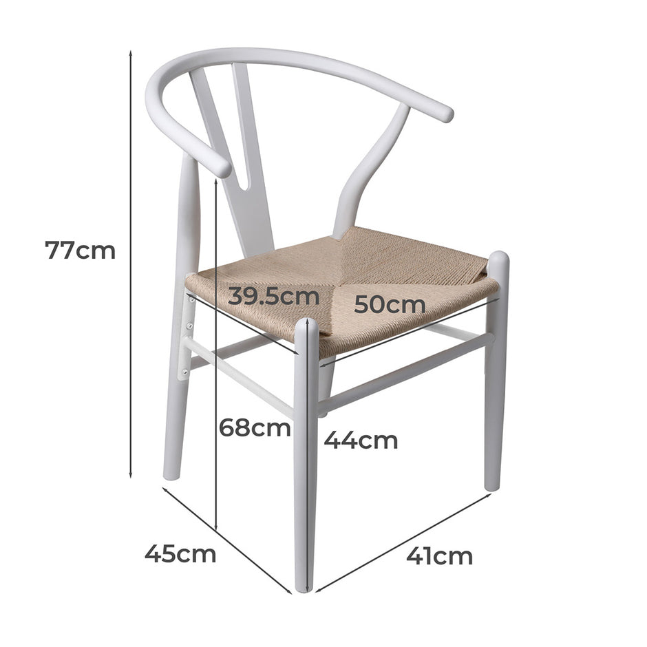 Levede 6x Dining Chairs Wooden Hans White-2006732723238080514