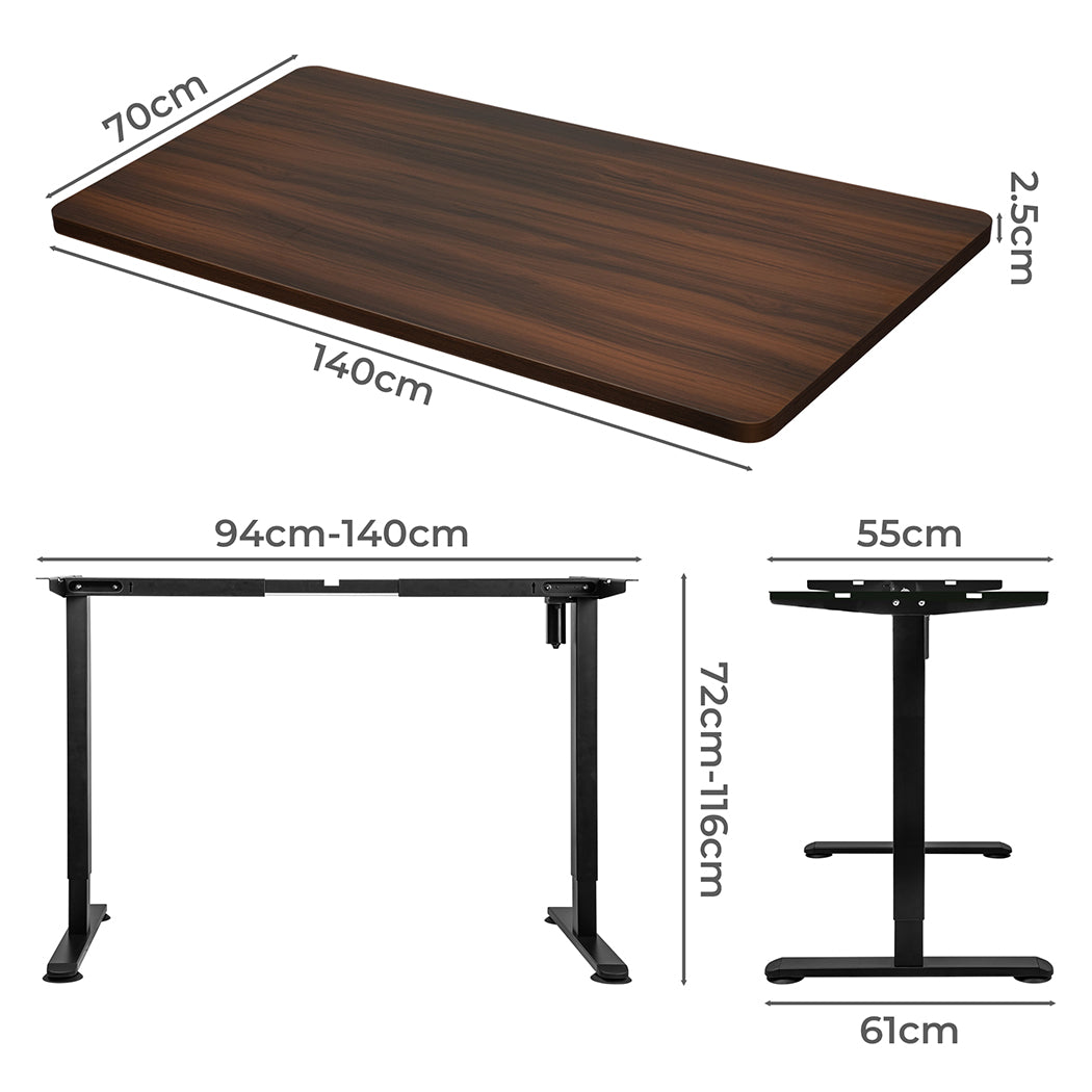 Levede Motorised Standing Desk Adjustable 140cm Walnut 1000x 1MM-2018816933159374850