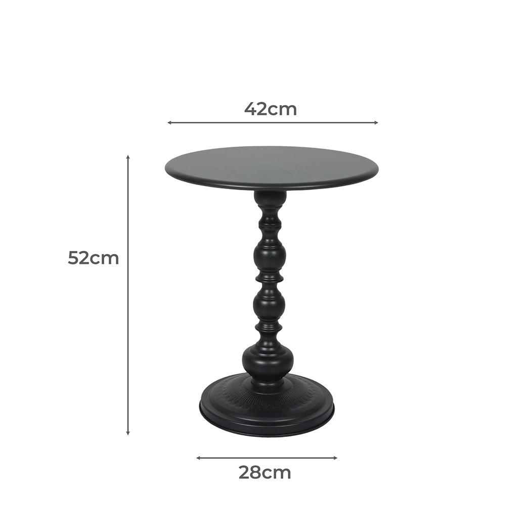 Levede Side Table Vintage End Round Black-2018816842147172354