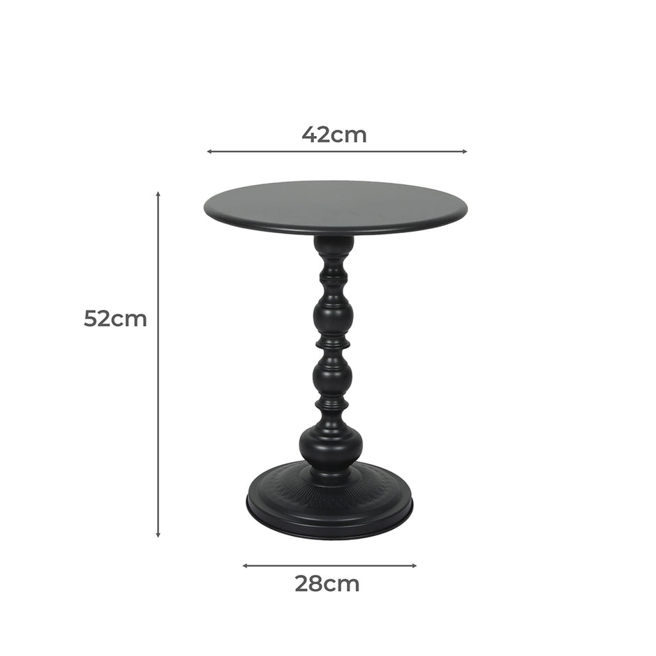 Levede Side Table Vintage End Round Black-2018816842147172354