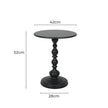 Levede Side Table Vintage End Round Black-2018816842147172354