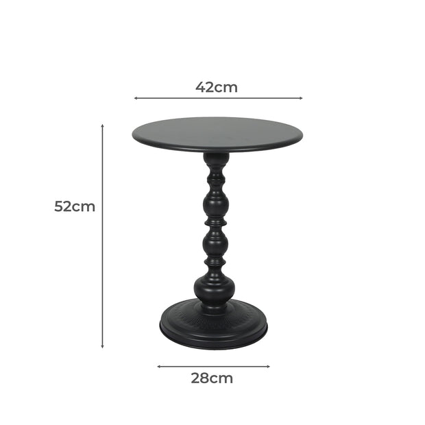 Levede Side Table Vintage End Round Black-2018816842147172354