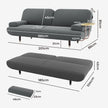 LEVEDE  CONVERTIBLE SOFABED WITH USB CHARGE AND SIDE TABLE-2006732844742873090