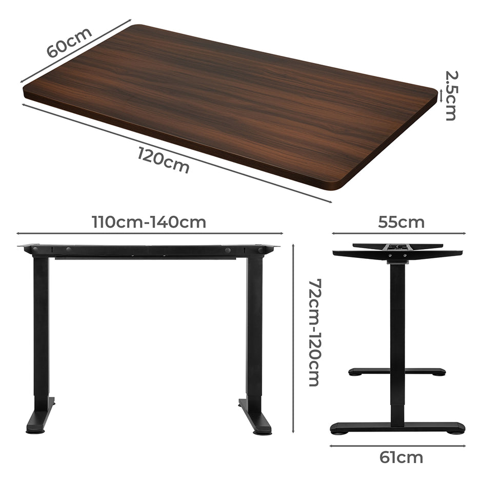Levede Motorised Standing Desk Adjustable 120cm Walnut 800x 1.5MM-2006733290647719938