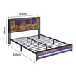 Levede Queen Bed Frame Storage Headboard Industrial-2006732901579886594