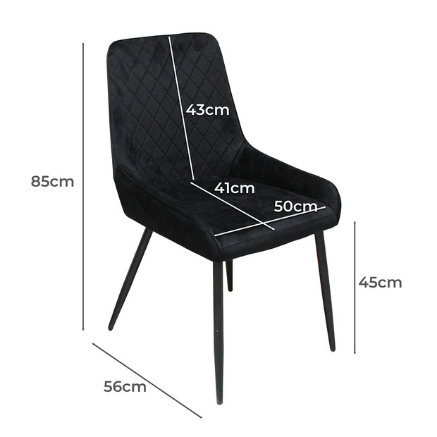 Dining Chairs x 8 Padded Seat Soft Velvet-2006732734201991170