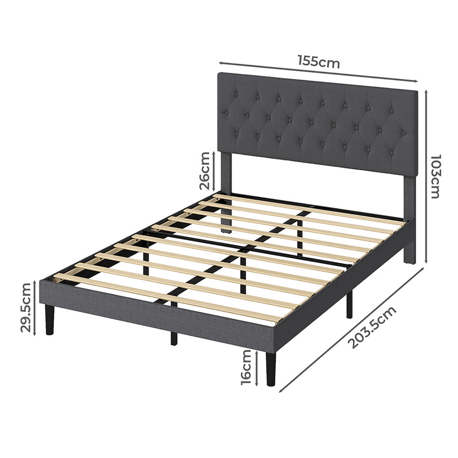 Levede Bed Frame Upholstered Platform Mattress Base Queen-2011971106671562754