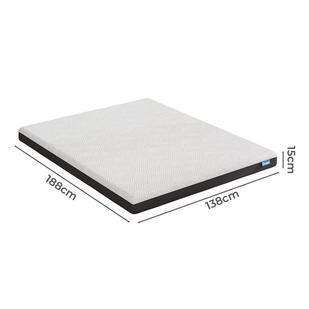 Dreamz Double Mattress Gel Memory Foam Cooling Breathable 15cm Medium Firm-2018816920610017282