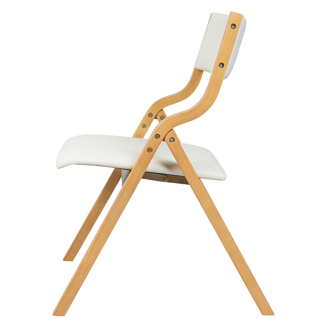 Levede 6x Dining Chairs Foldable PU Beige-2006732727960866819