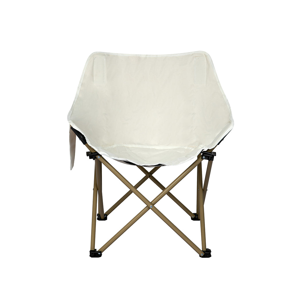Levede Folding Camping Moon Chair Lightweight Beige-2018816695149400067
